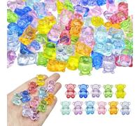 dididudi 100 Pcs Mini Resin Bears Bulk Tiny Resin Teddy Bear Figurines for Fairy Garden, Little Glass Animals Aquarium DIY Craft Decor, Miniature Bears for Dollhouse Vase Filler Birthday Party Favors