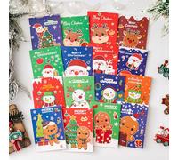 dididudi 16Pcs Mini Christmas Notepads Set for Kids, Santa Snowman Reindeer Gingerbread Man Christmas Stationery for Goodie Bags, Stocking Stuffers & Christmas Lists（ Random styles）