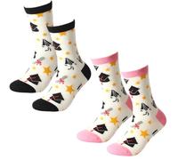 dididudi 2 Pairs Graduation Gifts Sock for Her Him Class of 2026 Funny Socks Graduation Cap Print Masters High School University School Leavers Gifts for Students