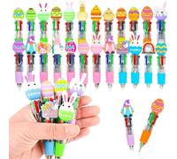 dididudi 30Pcs Easter Multicolor Pens,Bunny Eggs Ballpoint Pen for Easter Party,4 in1 Color Ink Ballpoint Pens for Office Sport Lover Novelty Easter Gifts Goodie Bags Stuffers