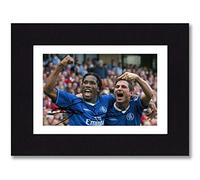 Didier Drogba & Frank Lampard Signed 8x6 Inch Mounted Photo Print Pre Printed Signature Chelsea - Autograph Gift, Ready To Be Framed