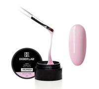 Didier Lab Premium Fiber Builder Gel Milky Pink - Self-Leveling HEMA-Free Builder Gel for Nails - Ultra-Strong LED UV Fiberglass Gel For Nail Repair Refills and Extensions - High-Adhesion Formula 50g