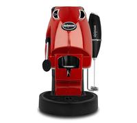 Didiesse Baby Frog Coffee & Tea Coffee Maker for Pads, with Milk Frother and Double Pod Holder for Coffee and Tea, Low Consumption 450W, Hot Water Dispenser (Full Red)