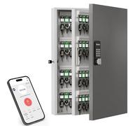 DiDiHere 192 Key Cabinet Organizer,Metal Key Lock Box Wall Mount use OTP Technology Unlock,Fixed Password/Bluetooth/OTP Share Half-Remote Unlock,Security Lockbox for Key Management Hook & Storage