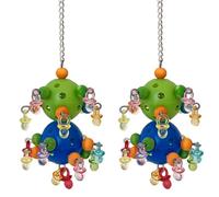 DIDILLX 5pcs Pet Bird Bites Toy Parrots Chew Swing Cage Hanging Cockatiel Birds Toy with Foraging Holes