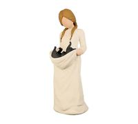 DIDILLX Cats Mom Pet Cats Remembrance Gifts Collectible Hand Painted Figurine Statue For Lover Resin Statue Resin Garden Sculpture