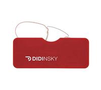 DIDINSKY Reading glasses for men and women. Portable glasses With Pocket Hard Case. Stylish frameless glasses for Optimal comfort. Fashion glasses. Red +1.0 - LOUVRE