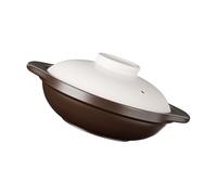 Didiseaon 1.4 Quart Clay Pot with Lid for Cooking Rice and Slow Simmering Soups, Heat-resistant and Compatible with Cooktops, Elegant and Decorative Japanese Donabe Style Cookware for Home