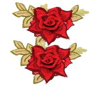 Didiseaon 1 Pair Flower Sew Patches Embroidered Flowers for Clothing Repair Decoration for Coats Shirts Pants for DIY Projects