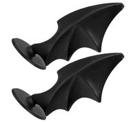 Didiseaon 1 Pair Helmet Evil Wings Headdress Wing Accessories Black Plastic for DIY Activities Home Use Supple Comfortable Feel Gift for Family Friends