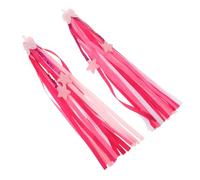 Didiseaon 1 Pair Pink Patterned Tassel Ribbons, Colorful Bicycle and Scooter Handlebar Decorations Accessories for and Boys