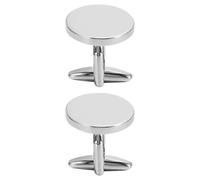 Didiseaon 1 Pair Silver Oval Buckles Replacement Buttons Made of Copper Alloy, Easy to Sew for Clothing Decoration, Suitable for Suit Shirt Or Formal Wear