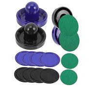 Didiseaon 1 Set Air Hockey Pucks and Paddles Complete Table Air Hockey Supplies for Competitive Play Includes Blue Black Blue Pucks Black for Game Rooms