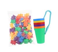Didiseaon 1 Set Colorful Bear Shape Counting Educational Playthings for Rainbow Bears with Cups Safe Montessori Math for Learning Numbers and Color Sorting