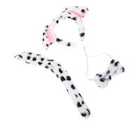 Didiseaon 1 Set Dalmatian Dog Ears Headband and Tail Bowtie Costume for Halloween Party Soft Texture Photo Props Comfortable Fit for Adults and Accessory