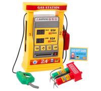 Didiseaon 1 Set Interactive Gas Station Model with Voice Prompt Dual Digital Display and Smart Counting Function Educational DIY Traffic Station Playset
