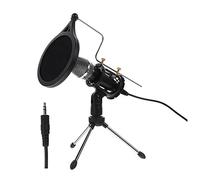 Didiseaon 1 Set Recording Microphone Kit Condenser Mic for Live Broadcast Karaoke Online Classes Black Durable Design with Wind Noise Reduction for Computer Mobile Use