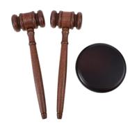 Didiseaon 1 Set Wooden Gavel with Base Vintage Trial Hammer for Courtroom Auction and Club Use Natural Construction with Smooth Edges Practical Design for Judges and Lawyers