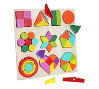 Didiseaon 1 Set Wooden Puzzle Rainbow Building Blocks for Educational Shape Learning for Multi Functional Wooden Educational for Preschool and Kindergarten