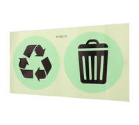 Didiseaon 1 Sheet Garbage Recycle Sign Stickers PVC Night Glow Trash Can Decal Easy to Use Reliable Design for Home and Office