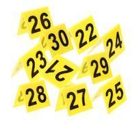 Didiseaon 10 pcs Acrylic Triangle Table Number Markers Sturdy Evidence Signs for Crime Scene Multipurpose Place Cards for Theme Parties and Table Identification