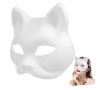 Didiseaon 10 Pcs Blank Cat Masks for Crafts DIY Masquerade Masks Lightweight and Comfortable for Parties Halloween and Role Playing Activities for Painting and Decorating