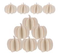 Didiseaon 10 Pcs Unfinished Wood Pumpkin Set for Room Decoration and Thanksgiving, Sturdy Craftsmanship with Creative 3D Pumpkin-Shaped Design, Fall Home Decor