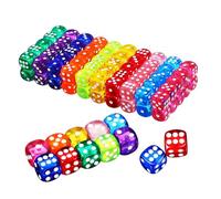 Didiseaon 100 Pcs Acrylic Dice Set Colourful Small Game Dice Multi-purpose Safe to Use for Party Games and Teaching Aids with Storage Box