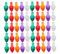 Didiseaon 100pcs Ceramic Christmas Tree Replacement Bulbs Colored Twist Plastic Lights for Holiday Decor Medium Transparent Red Green Purple Orange Lightweight DIY Accessories