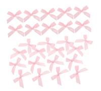 Didiseaon 100pcs Handmade Bow Scrapbook Small Bows Crafts for Cake Decorating Making Supplies Cake Mini Fabric Cute Sewing Accessories Tiny Decorative Pink Nylon