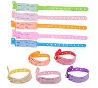 Didiseaon 100pcs Medical Plastic Wristbands Adjustable Identification Bracelets for Adults Elderly Hospital Use Writable Multi-Color Nursing Patient Armbands