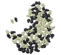 Didiseaon 100pcs Mini Plastic Halloween Skull Decor Lightweight Skeleton Head Props for Haunted House Party DIY Accessories in Natural and Black Colors