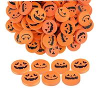 Didiseaon 100pcs Mini Pumpkin Erasers Bulk Variety Shapes Smooth Erasing Tiny Cartoon Erasers for Halloween Party Favors Student Classroom Prizes Game Rewards