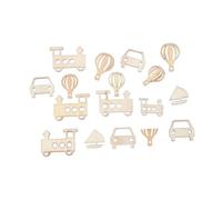 Didiseaon 100Pcs Natural Wooden Slices Vehicle Shapes Mixed Style DIY Homemade Decor Pendants Craft Supplies for Creative Party Ornaments and Artwork
