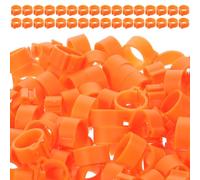 Didiseaon 100Pcs Pigeon Leg Bands Identification Rings Clip Foot Rings for Easy Bird Identification Practical for Poultry Management and Breeding Bright Orange Color