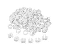 Didiseaon 100Pcs Pigeon Leg Rings Identification Bands for Private Pigeons Racing Birds Roosters Parakeets White Foot Markers for Bird Breeding Management