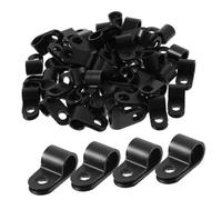Didiseaon 100pcs R-Shaped Rope Light Clips for Cable Nylon Wire Organizers for Indoor Outdoor Cable Management Flexible Clamps for Telephone and Ethernet Wires