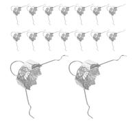 Didiseaon 100pcs Silver 14mm Ornament Cap Replacement Bauble Tops Plastic Xmas Hangers Set for Christmas Tree Decoration Diy Porcelain Glass Ceramic