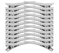 Didiseaon 100pcs Silver Duckbill Hair Clips 4.6cm Teeth, Non-Slip Metal Sectioning Clips for Haircut, Hair Coloring, and Salon Styling Accessories for Women