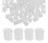 Didiseaon 100pcs White Plastic Cabinet Hinge Screw Inserts 4x10mm for Repairing Loose Hinges and Stabilizing Cabinet Doors and Bedside Furniture