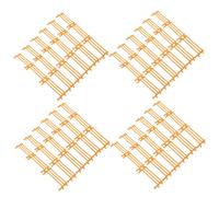 Didiseaon 100pcs Yellow Picket Fence Panels for Farm Corral Playset Animal Barrier Fence Accessories for Barn Stable Horse Figurines Educational Creative Scene Building