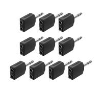 Didiseaon 10pcs 1/4 Inch Mono Audio Splitter Adapter 6.35mm Dual Output | Plastic and Alloy Build, Versatile Compatibility with Instruments, Black Colour, for Studio Engineers and DJs