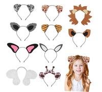 Didiseaon 10pcs Animal Ear Headbands for Party Costume Accessories Durable Hair Decor for Carnival Halloween Christmas Celebrations Unique Rabbit Giraffe Design