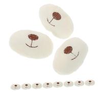 Didiseaon 10pcs Beige Fabric Nose Accessories for Plush Animal Dolls DIY Craft Lightweight Sturdy Cartoon Bear Mouth Parts for Crochet and Handmade Stuffed Animals