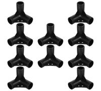 Didiseaon 10pcs Black Plastic 3 Way Corner Connectors for Gardening and Constructing Grape Trellis, Impact Resistant Pp Material Suitable for Sunscreen Shed Frames and Plant Stakes