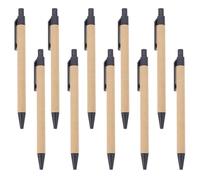 Didiseaon 10pcs Black Retractable Ballpoint Pens Multi-function Writing Pens with Smooth Ink and Anti-slip Grip for Office and School Use, Eco-friendly Paper Material