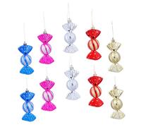Didiseaon 10pcs Christmas Candy Pendant Ornaments for Tree Decoration Glittered Xmas Decor for Home Shops and Festive Celebrations