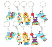 Didiseaon 10pcs Circus Themed Keychains Cute Keyring for Bag Purse Decoration Includes Clown Seal Elephant More Fun Key Decoration for Everyday Use
