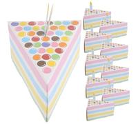 Didiseaon 10pcs Deep Cake Box Triangular Cake Shaped Paper Goodie Boxes for Wedding and Xmas Parties with Good Workmanship