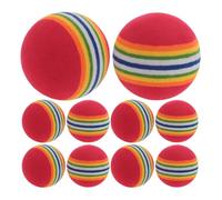 Didiseaon 10pcs Eva Foam Rainbow Balls for Cats and Puppies Chew-resistant Pet Teaser Lightweight Bouncy Chase Balls for Indoor Outdoor Play and Exercise
